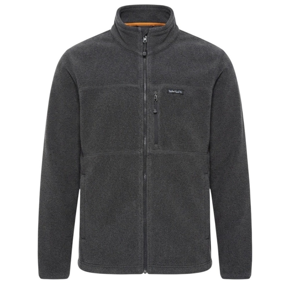 Timberland Mens XXL Full Zip Up Fleece Mock Neck Jacket Dark Gray